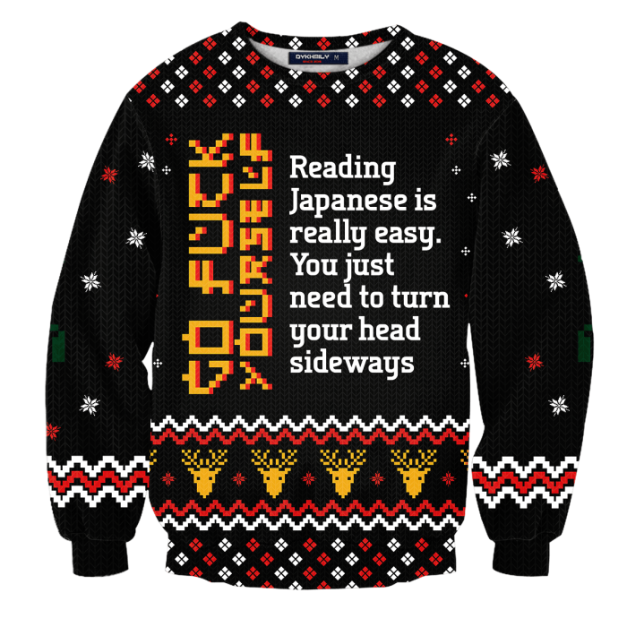 Learn Japanese Christmas Unisex Wool Sweater FDM0310 S Official Otaku Treat Merch