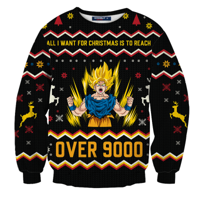 Over 9000 Christmas Unisex Wool Sweater FDM0310 S Official Otaku Treat Merch