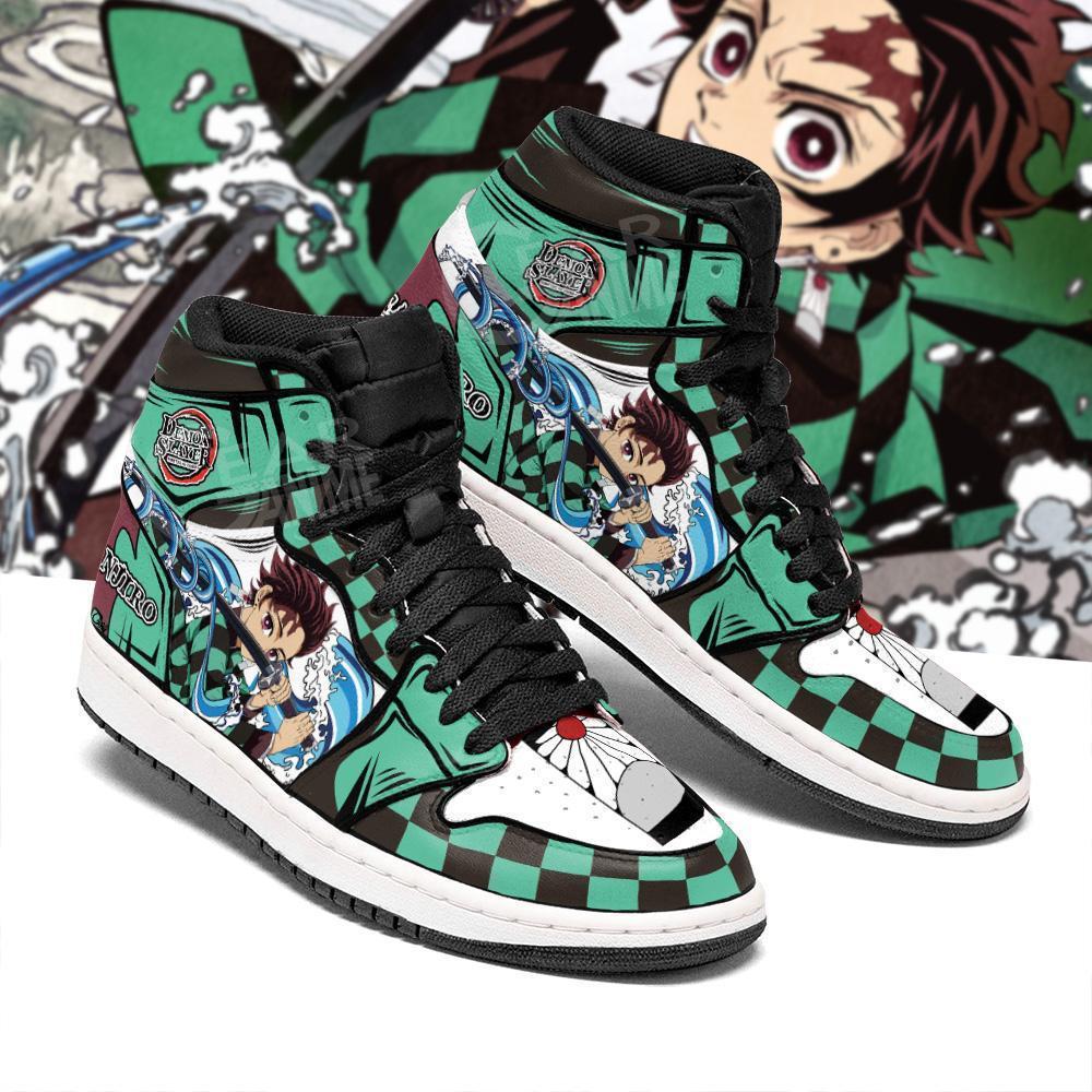 tanjiro shoes boots skill water breathing demon slayer anime jordan sneakers fan gearanime 2 - Otaku Treat