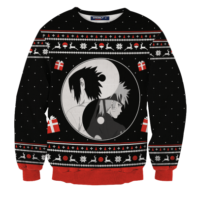 Yin Yang Naruto Sasuke Christmas Unisex Wool Sweater FDM0310 S Official Otaku Treat Merch