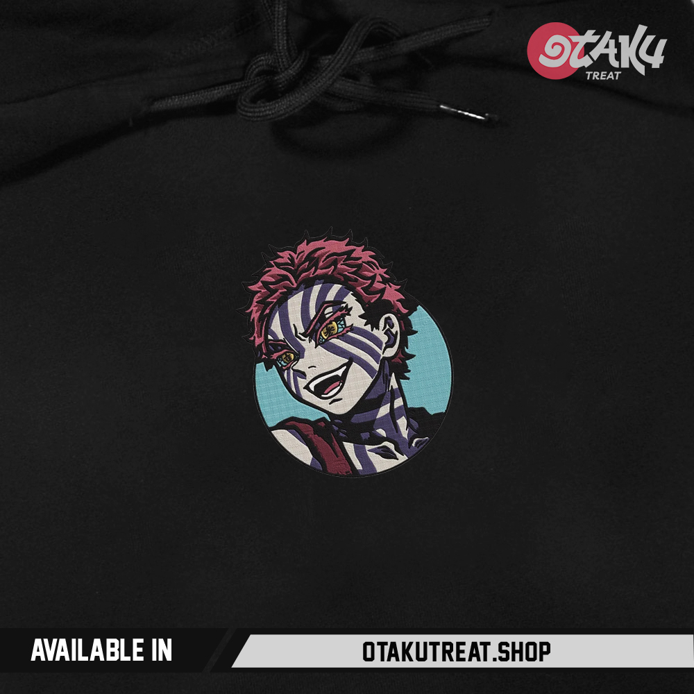 Akaza Face Embroidered Hoodie