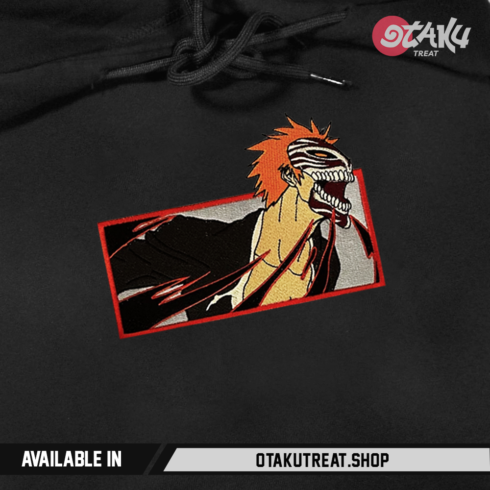 Bleach Ichigo Inspired Embroidered Hoodie