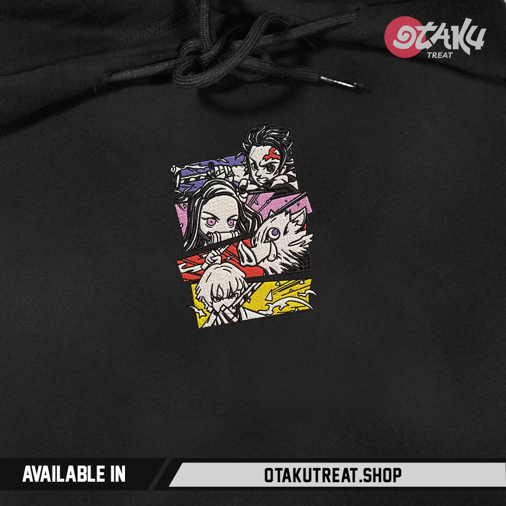 Demon Slayer Friends Embroidered Hoodie
