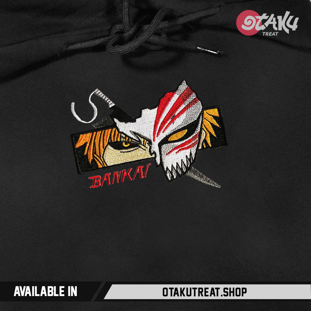 Ichigo Hollow Mask Bankai Embroidered Hoodie