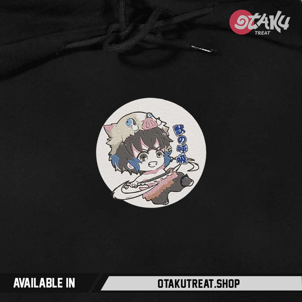 Inosuke Chibi Embroidered Hoodie