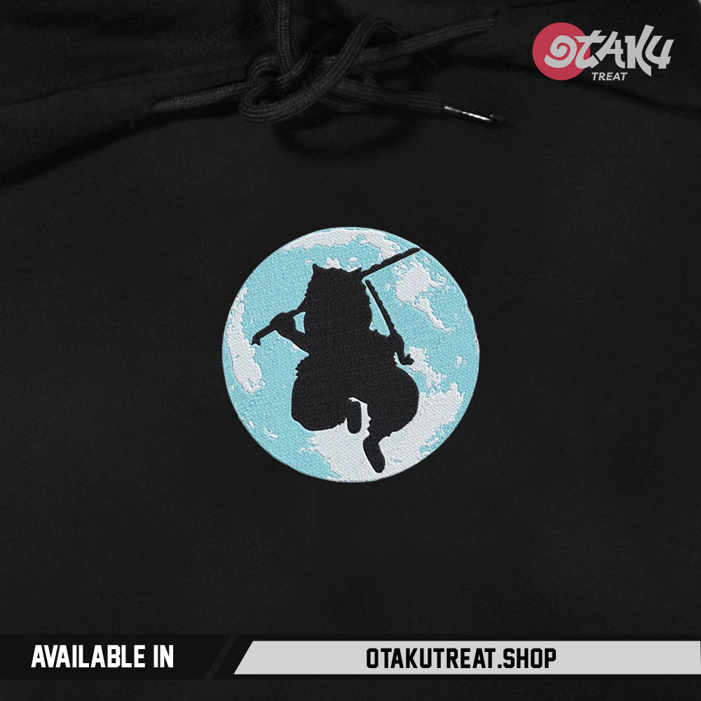 Inosuke and the moon Embroidered Hoodie