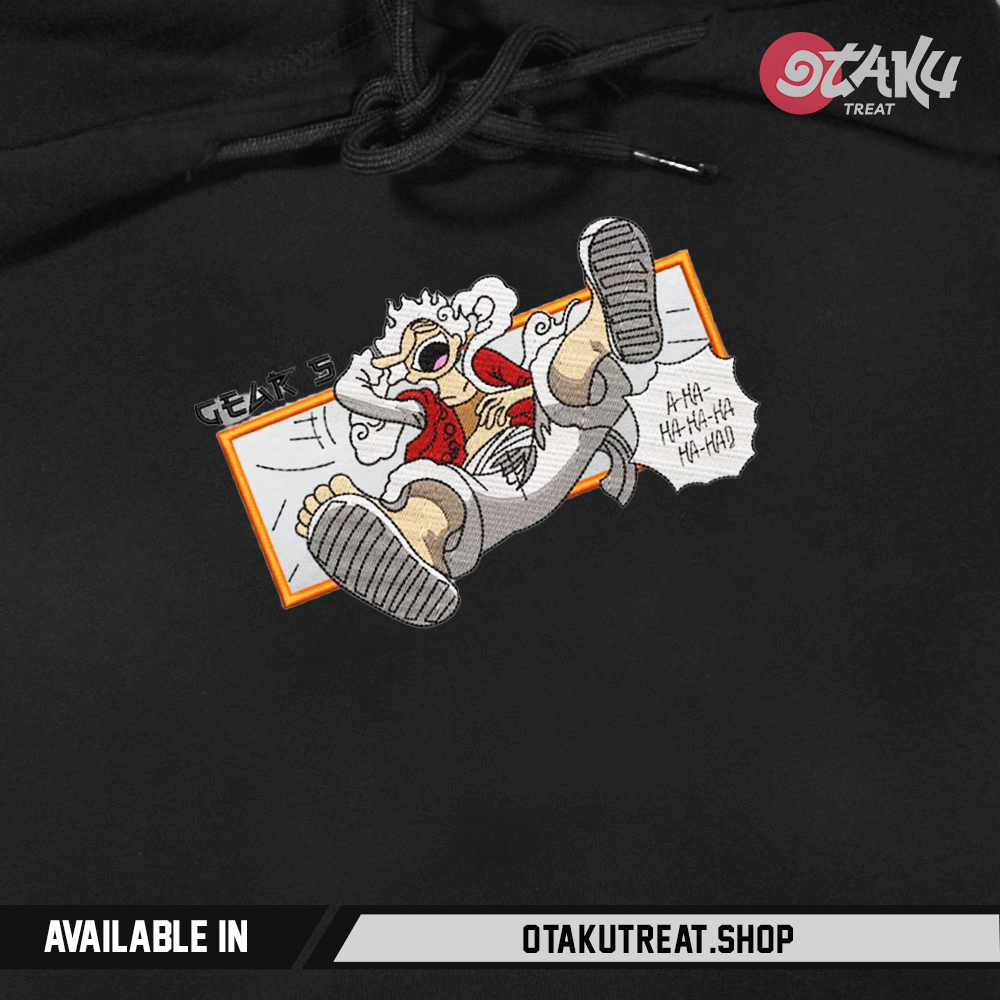 Luffy Gear 5 Swoosh Embroidered Hoodie