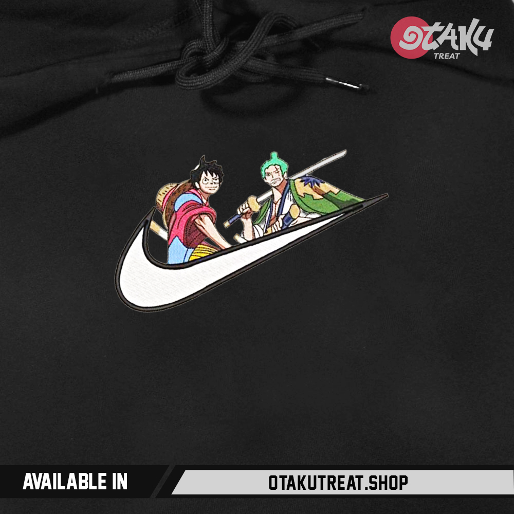 Luffy and Zoro Pirates Embroidered Hoodie