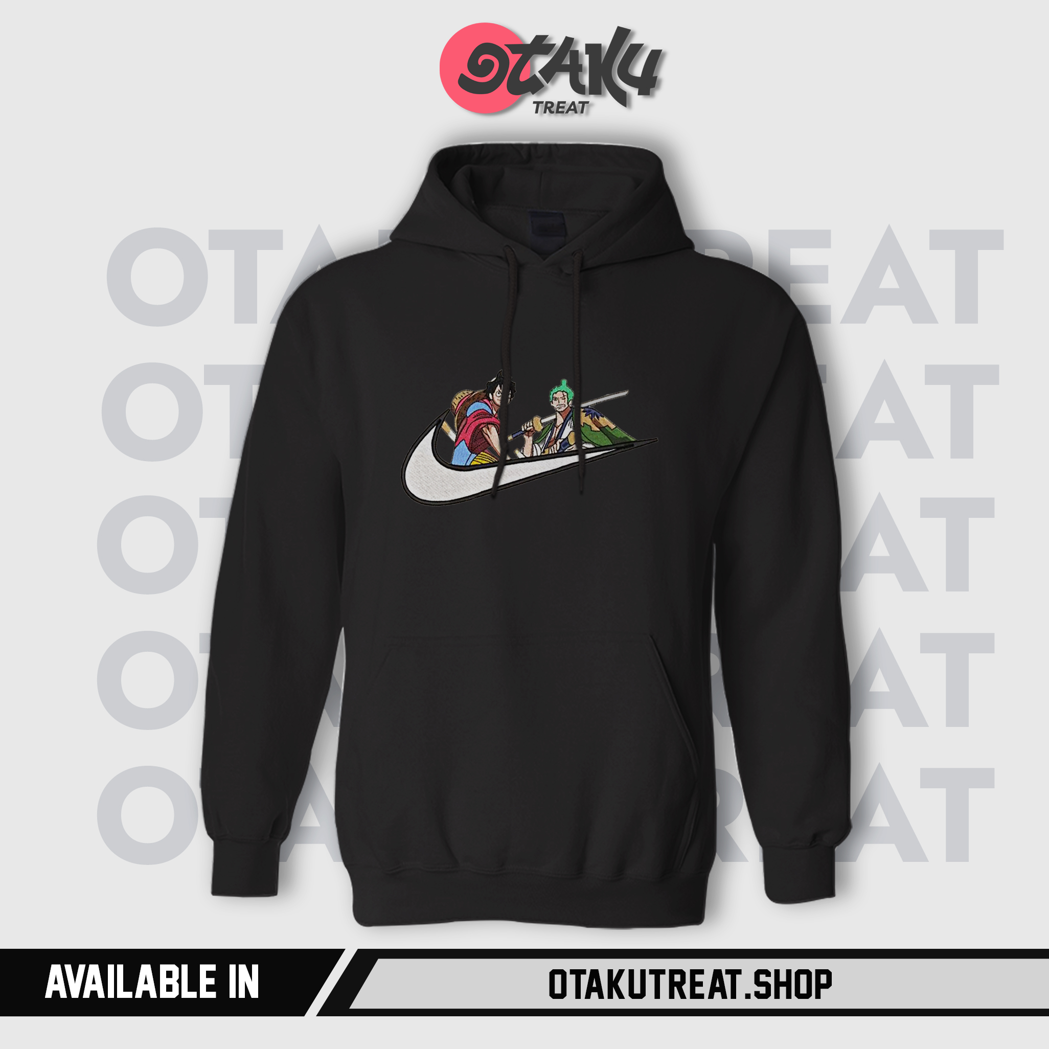 Luffy and Zoro Pirates Embroidered Hoodie