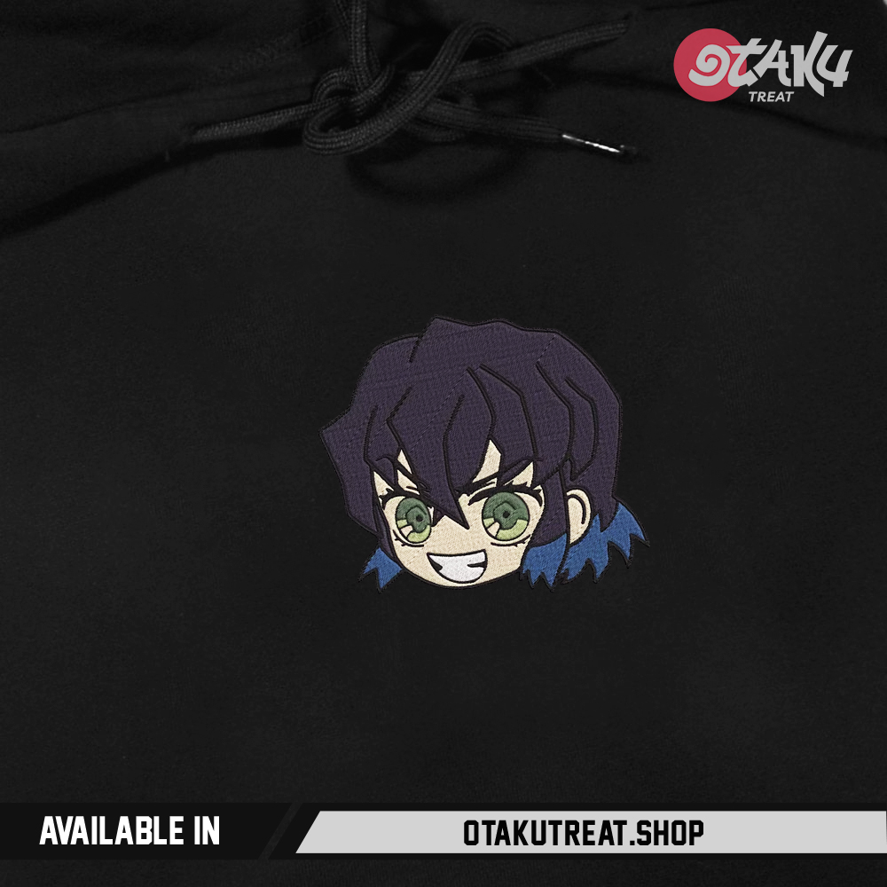 Muichiro Tokito Chibi Head Embroidered Hoodie