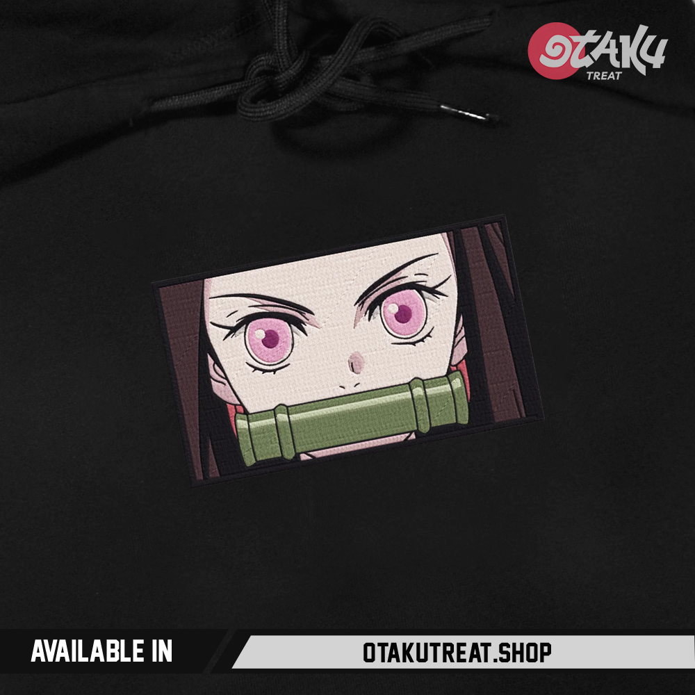 Nezuko Eyes Box Embroidered Hoodie