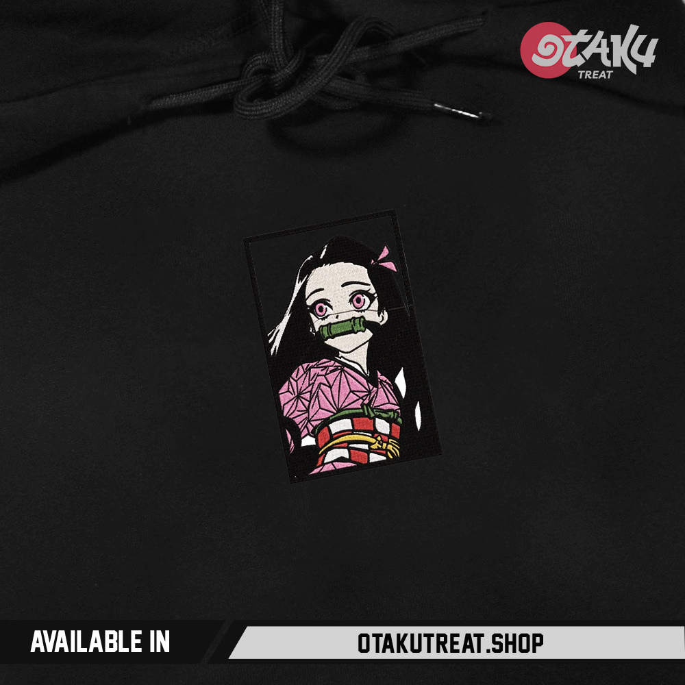 Nezuko Vertical Box Embroidered Hoodie