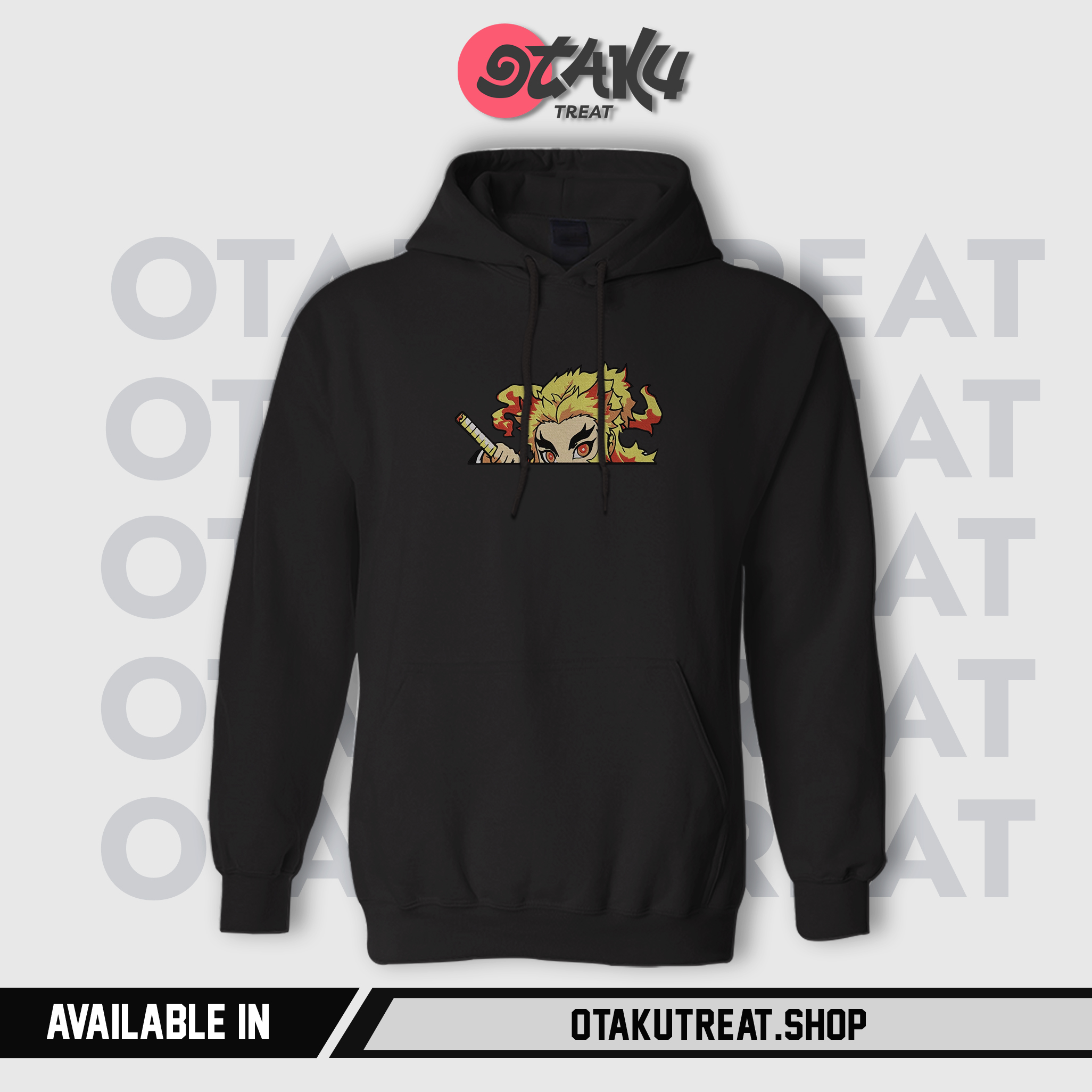 Rengoku Kyojuro Line Embroidered Hoodie