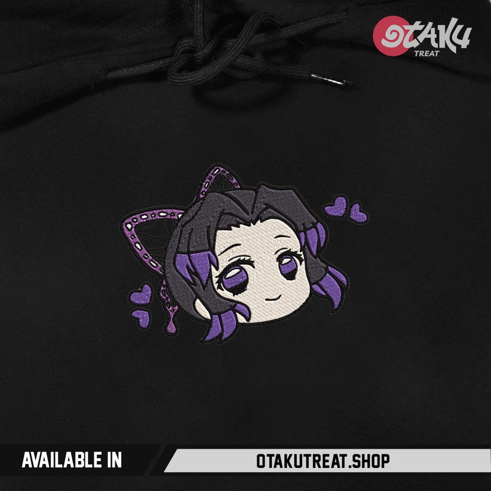 Shinobu Chibi Face Embroidered Hoodie