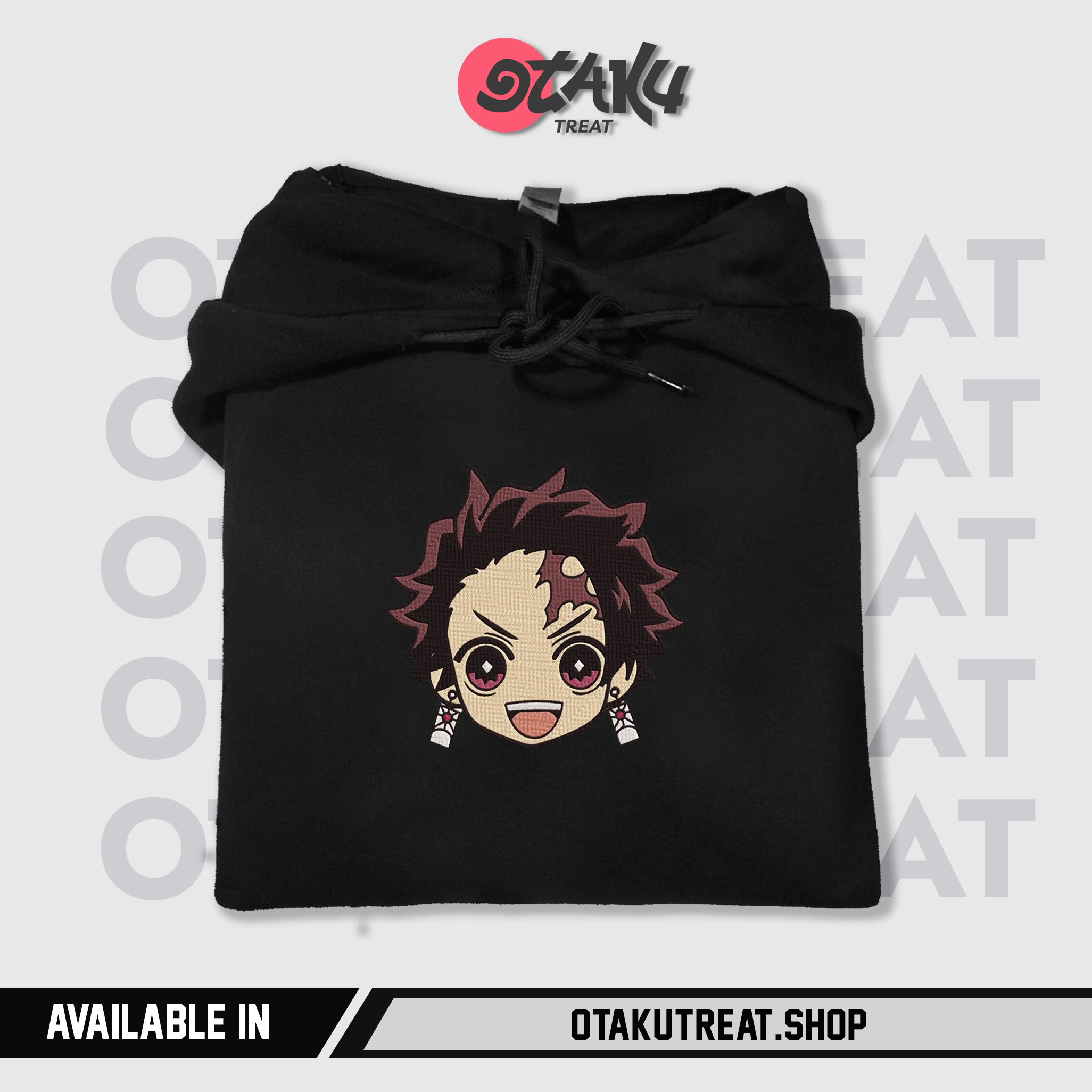 Tanjiro Happy Face Embroidered Hoodie