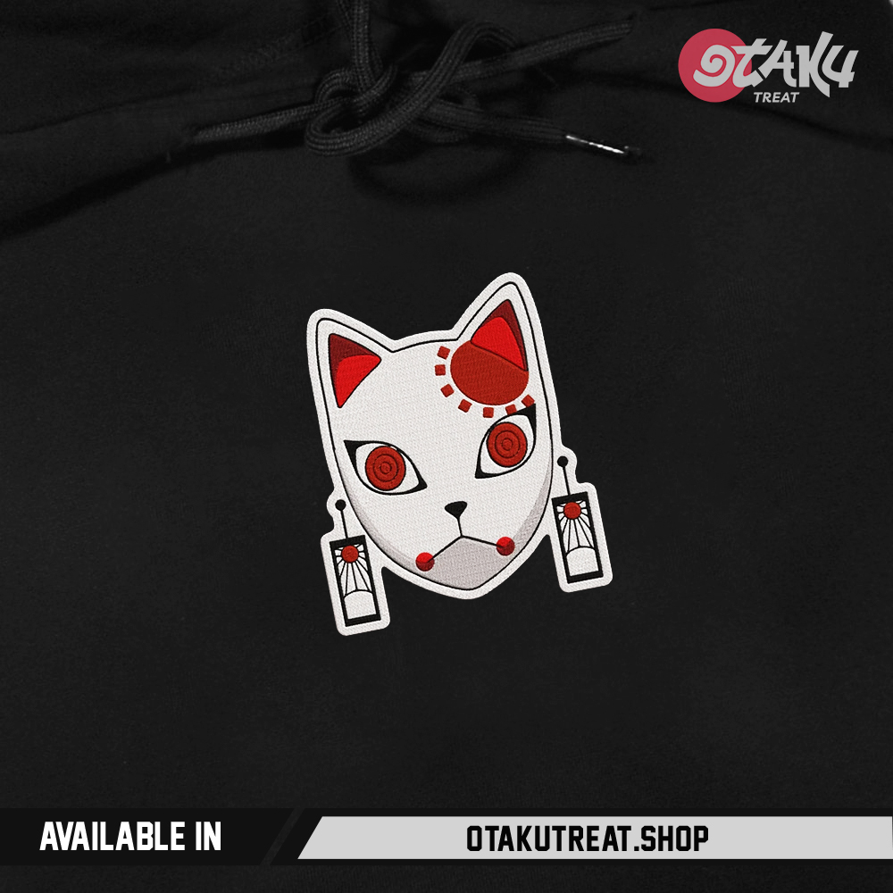 Tanjiro's Hakuko Mask Embroidered Hoodie