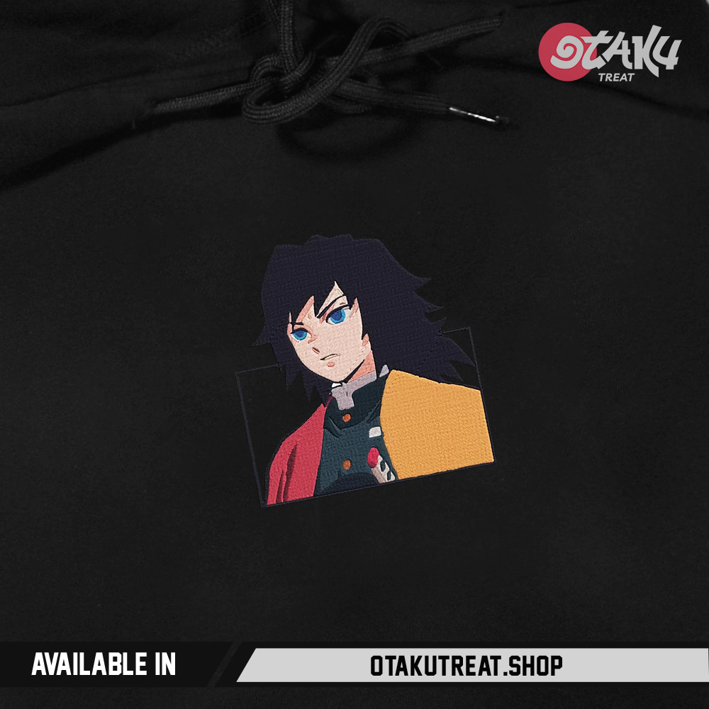 Tomioka Giyu Inspired Embroidered Hoodie