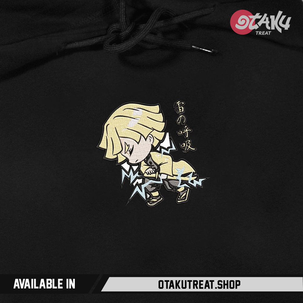 Zenitsu Chibi Embroidered Hoodie
