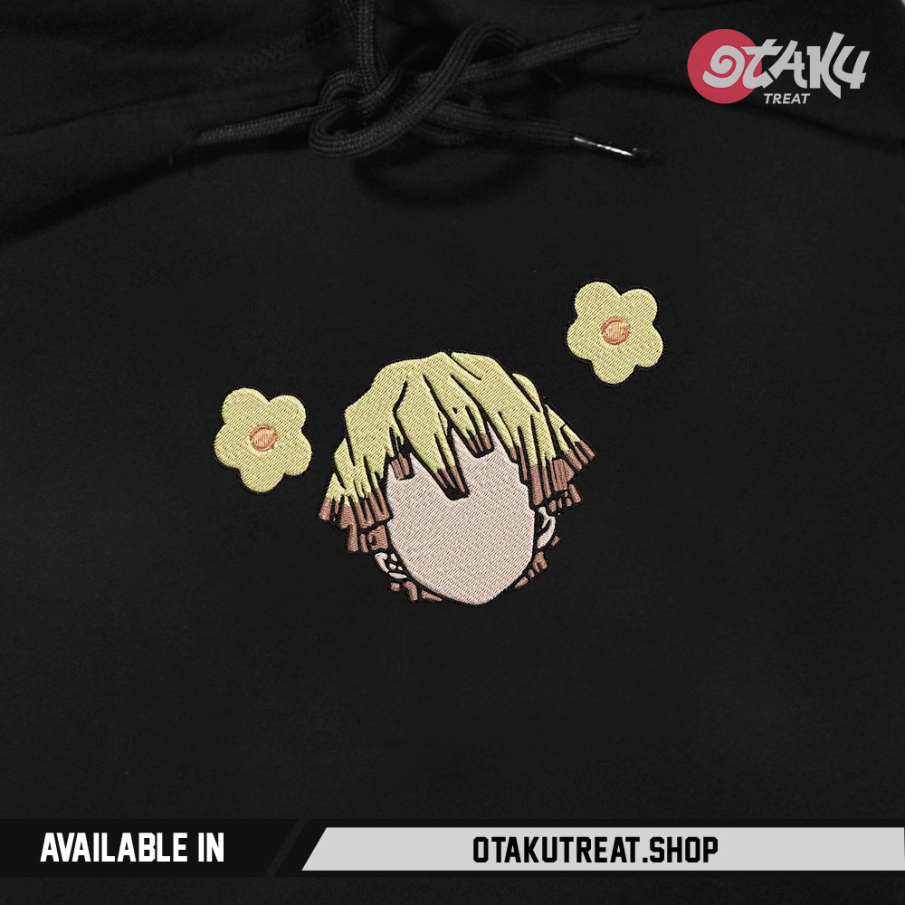 Zenitsu Flower Embroidered Hoodie