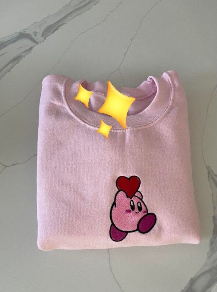 Kirby Heart Embroidered Hoodie / Sweatshirt / T-shirt photo review